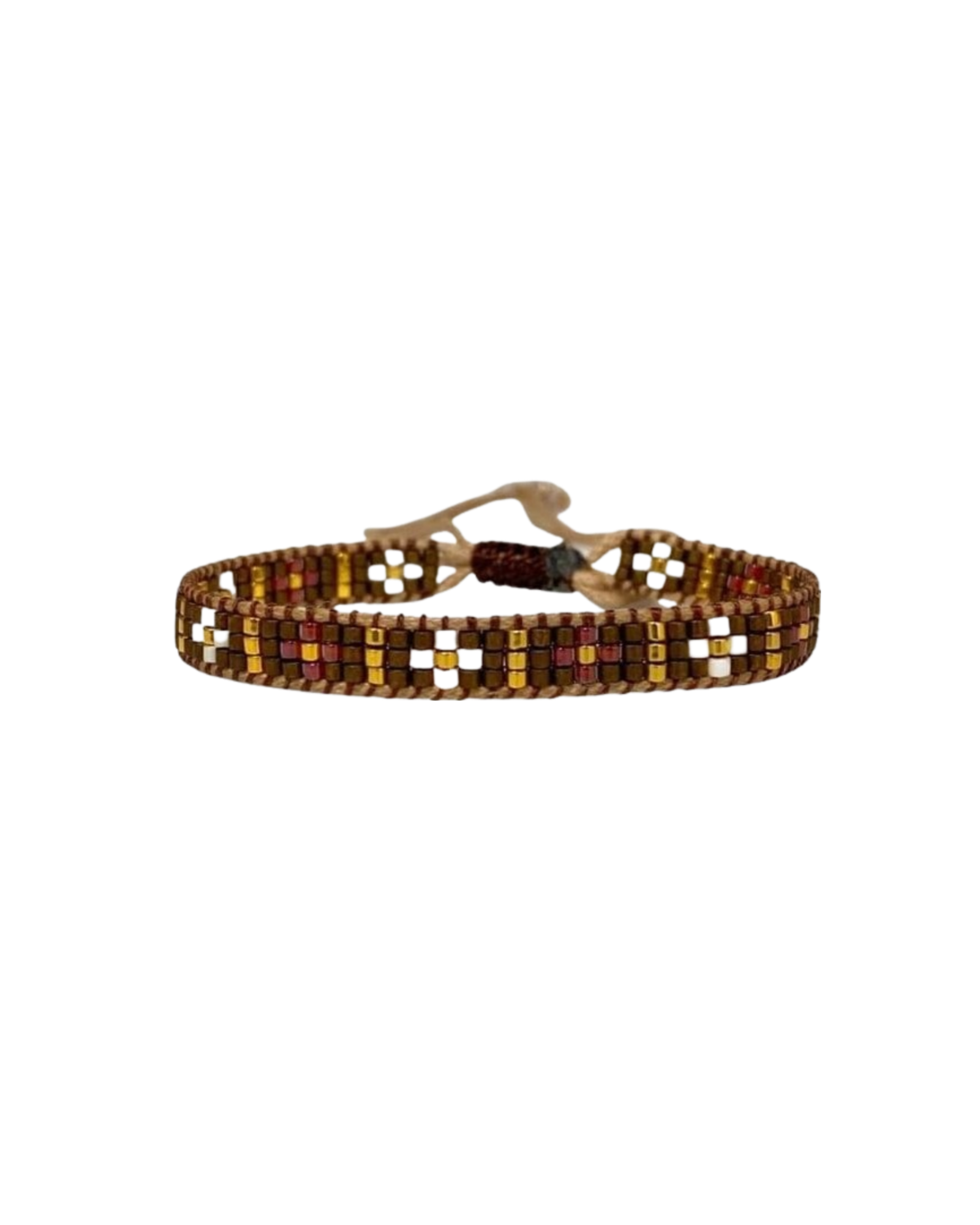 brown-cross-design-beaded-bracelet