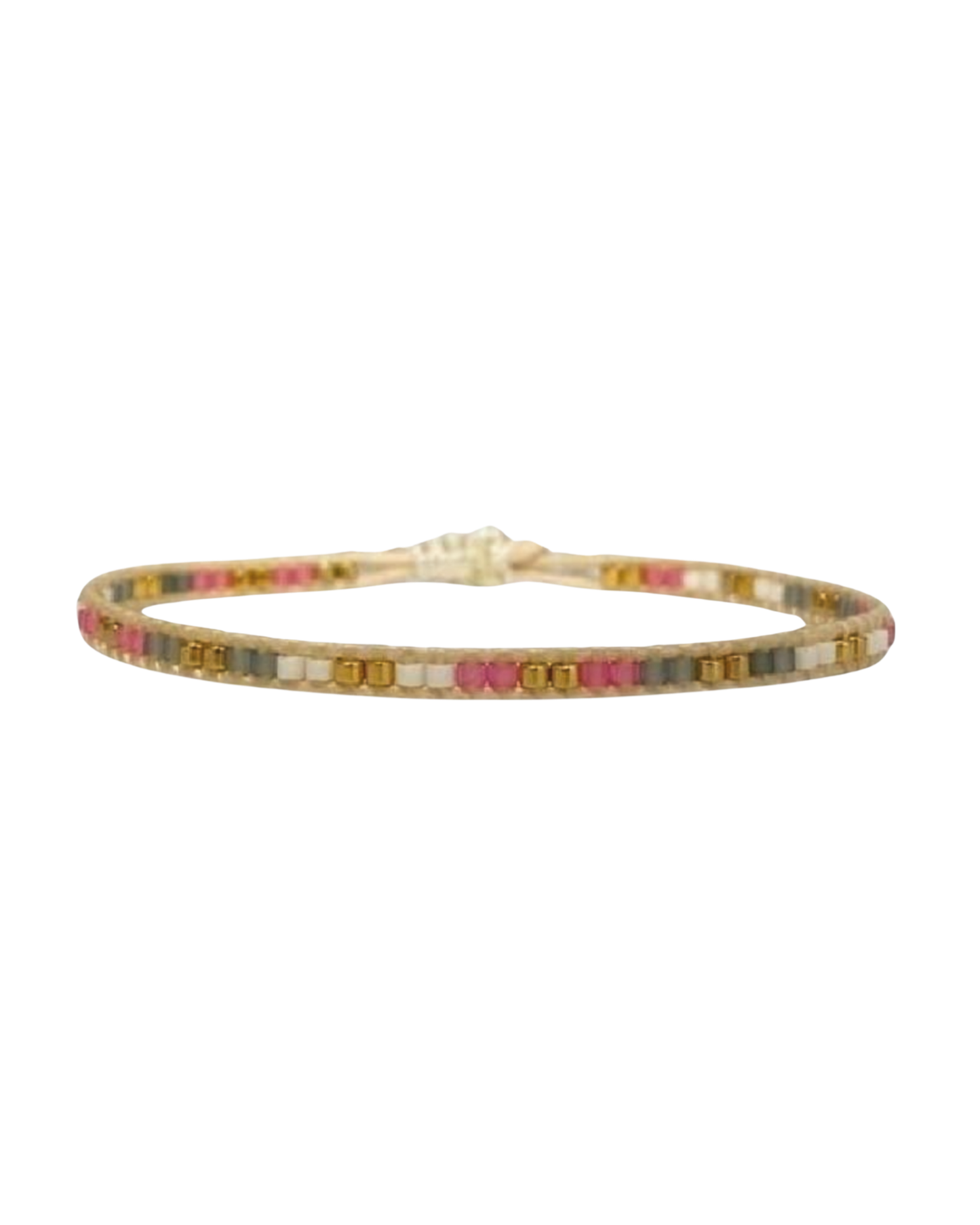 Cute pink string beaded bracelet