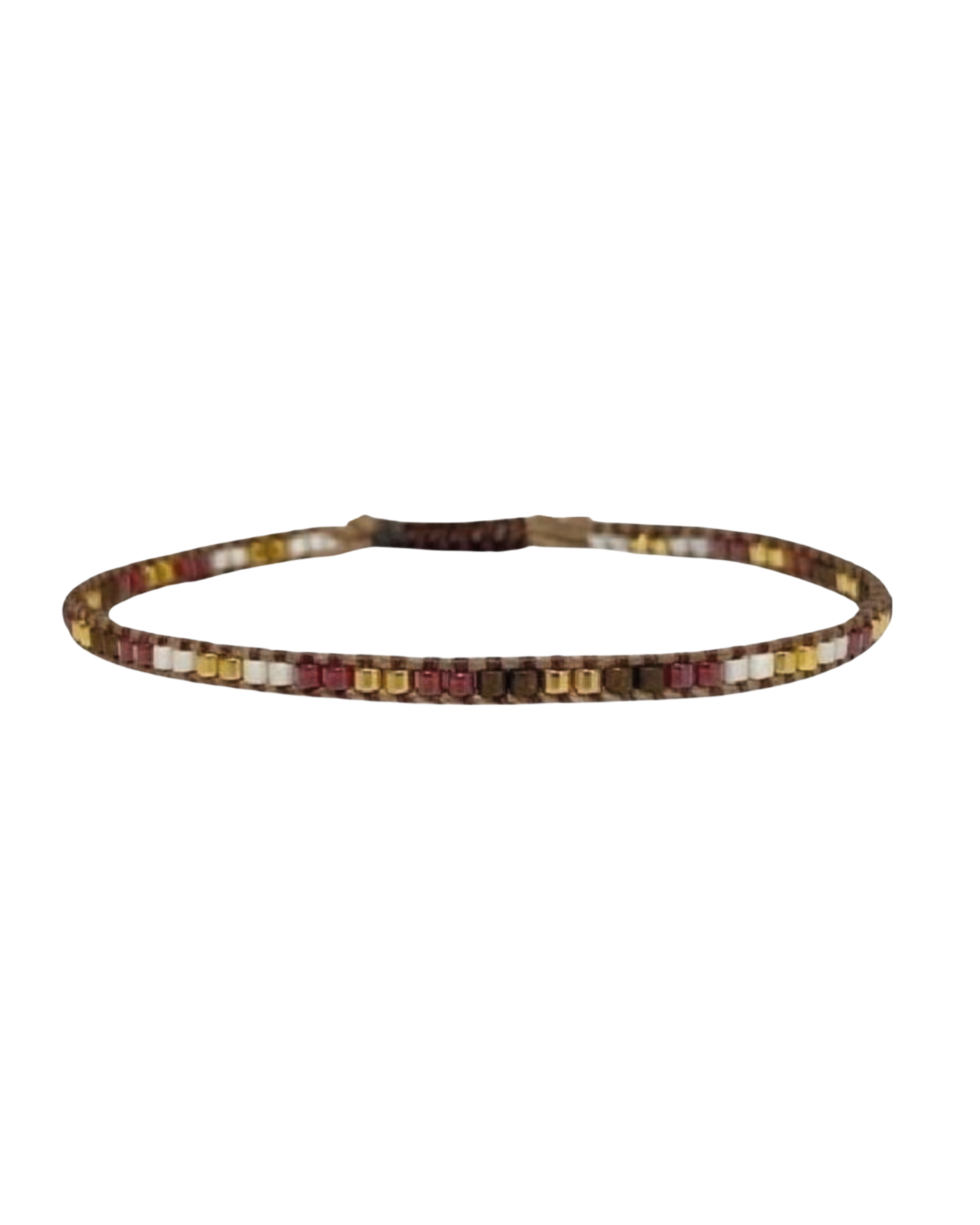 Cute brown string beaded bracelet