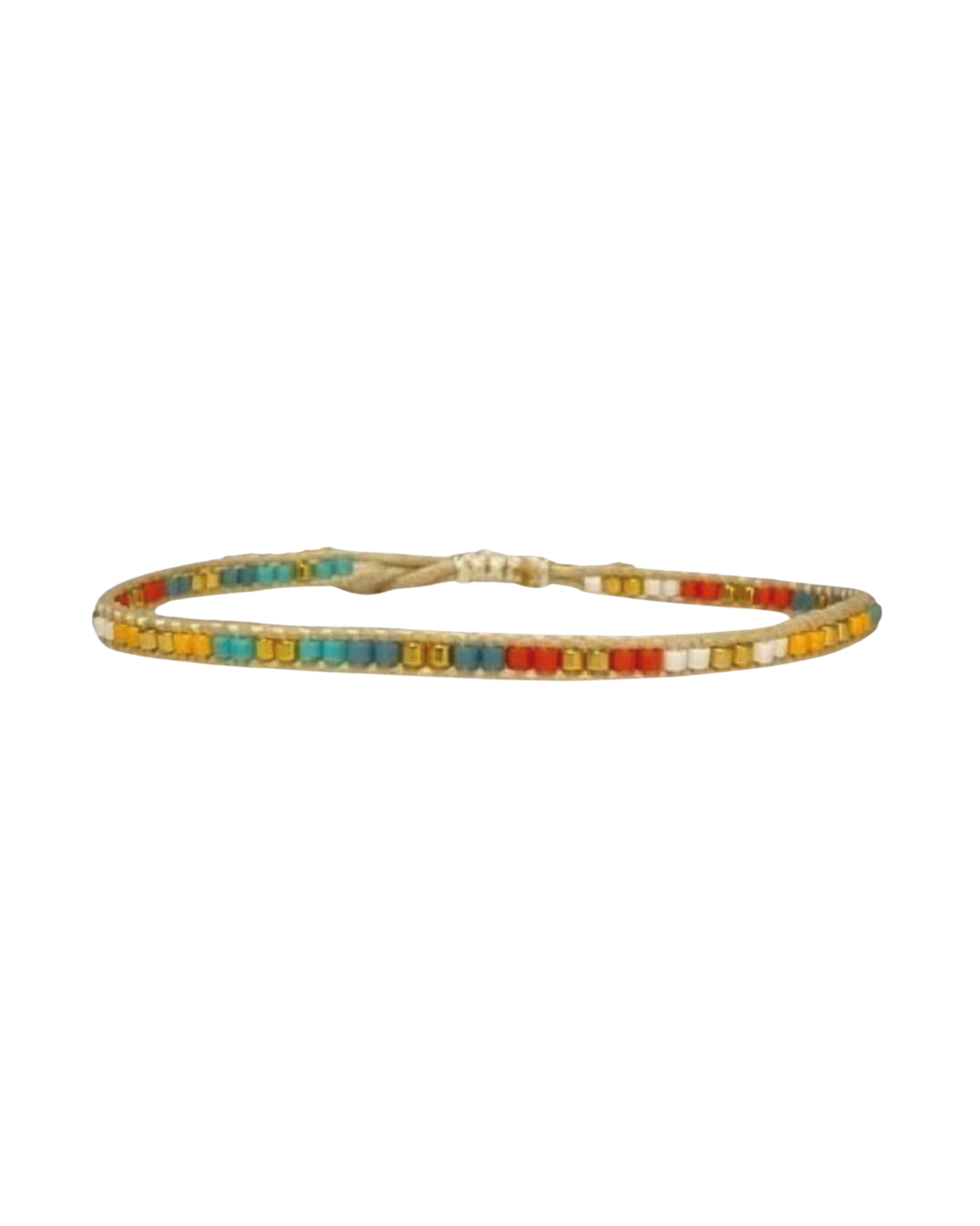 Cute turquoise yellow string beaded bracelet
