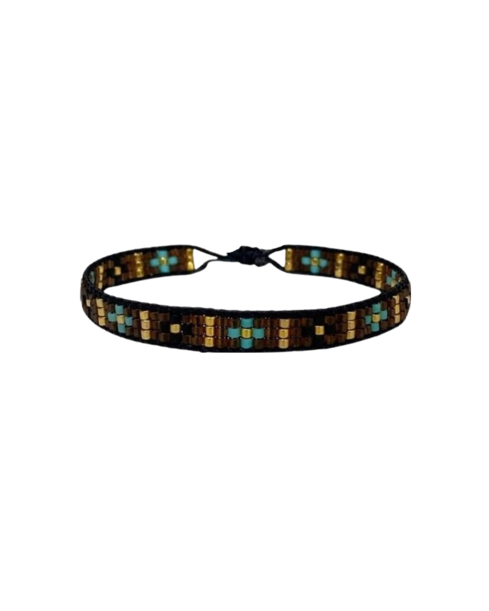 black-turquoise-cross-design-beaded-bracelet