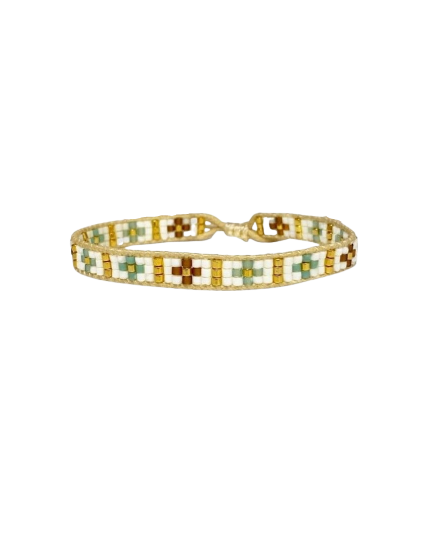 green-cross-design-beaded-bracelet