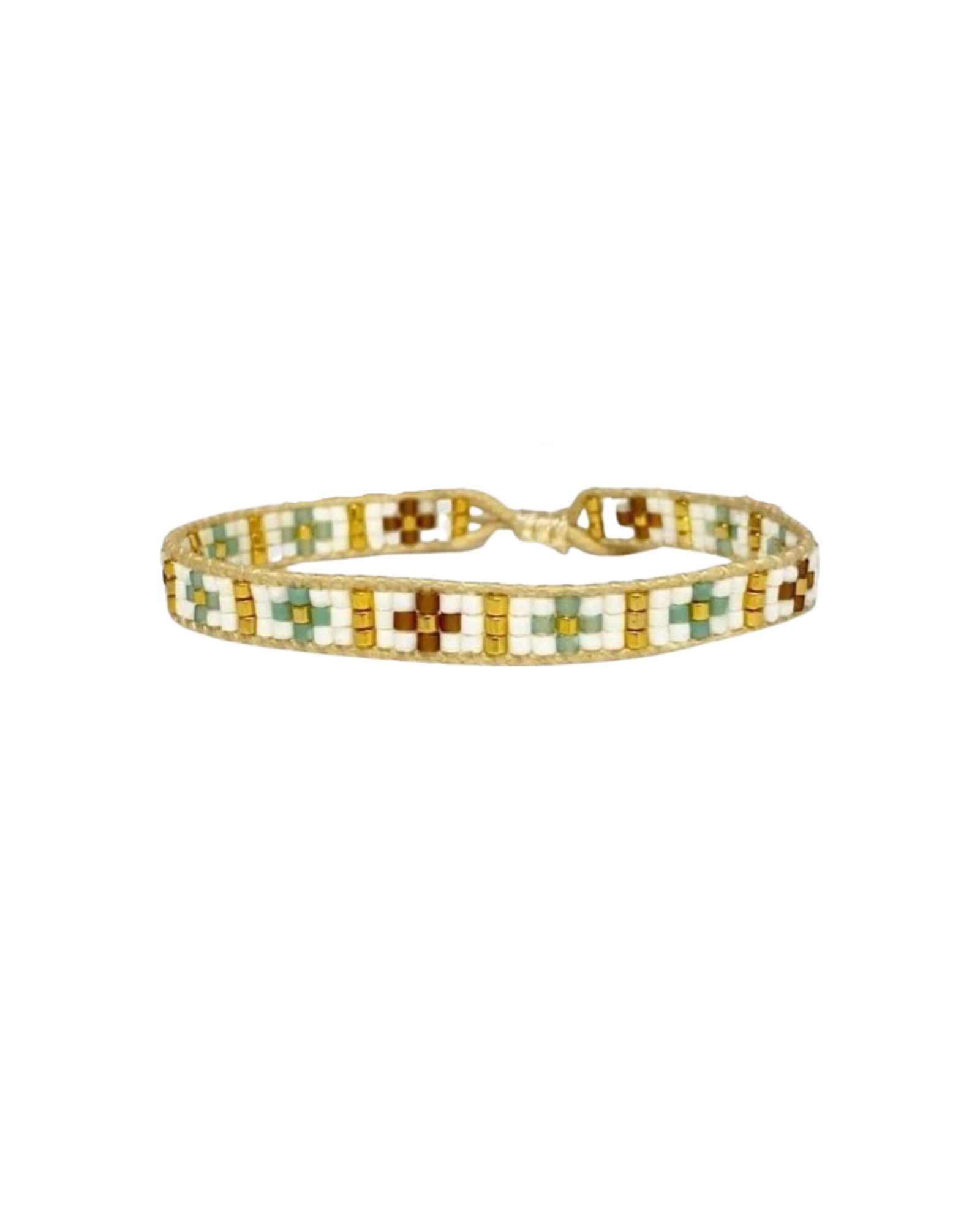 green-cross-design-beaded-bracelet