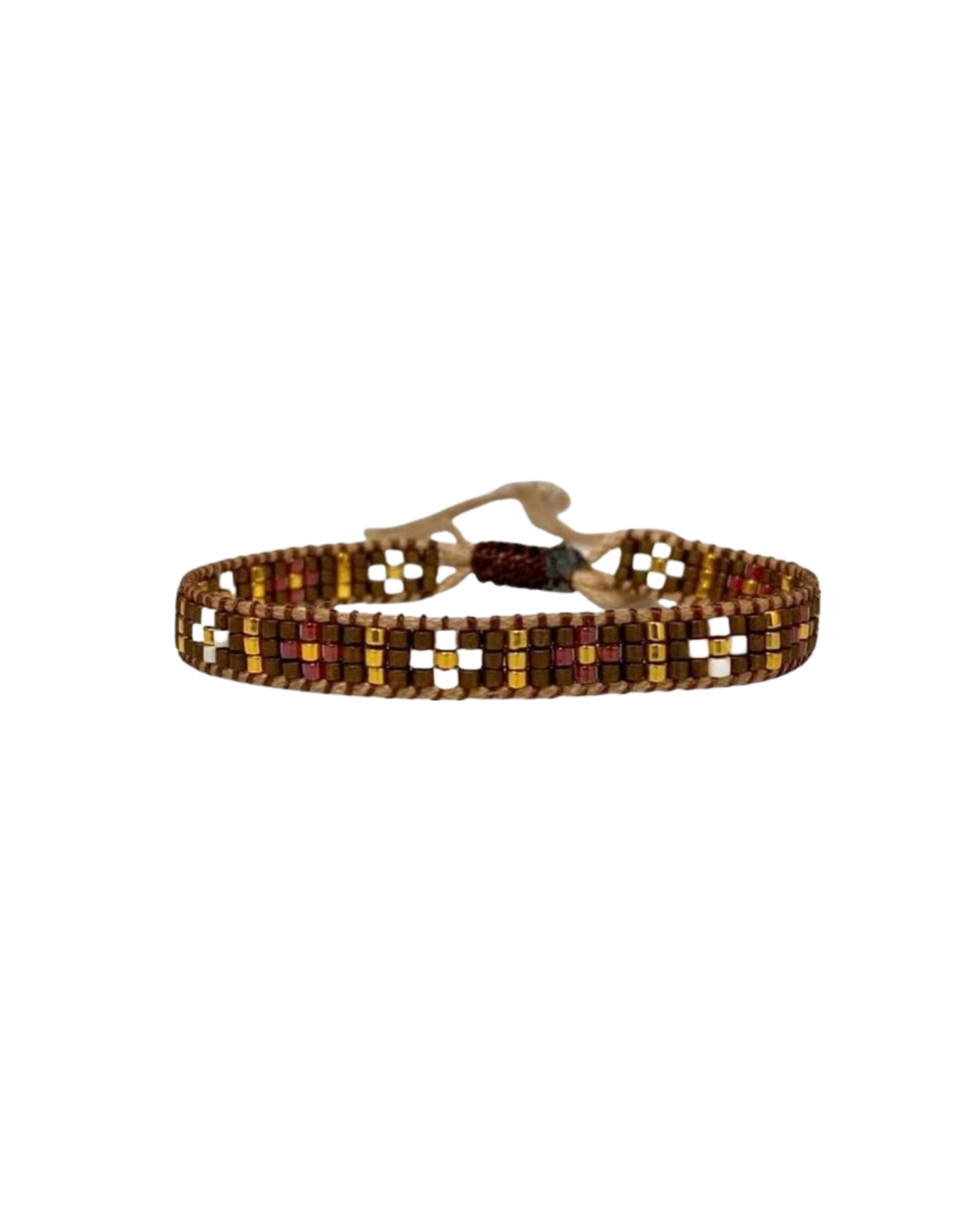 brown-cross-design-beaded-bracelet