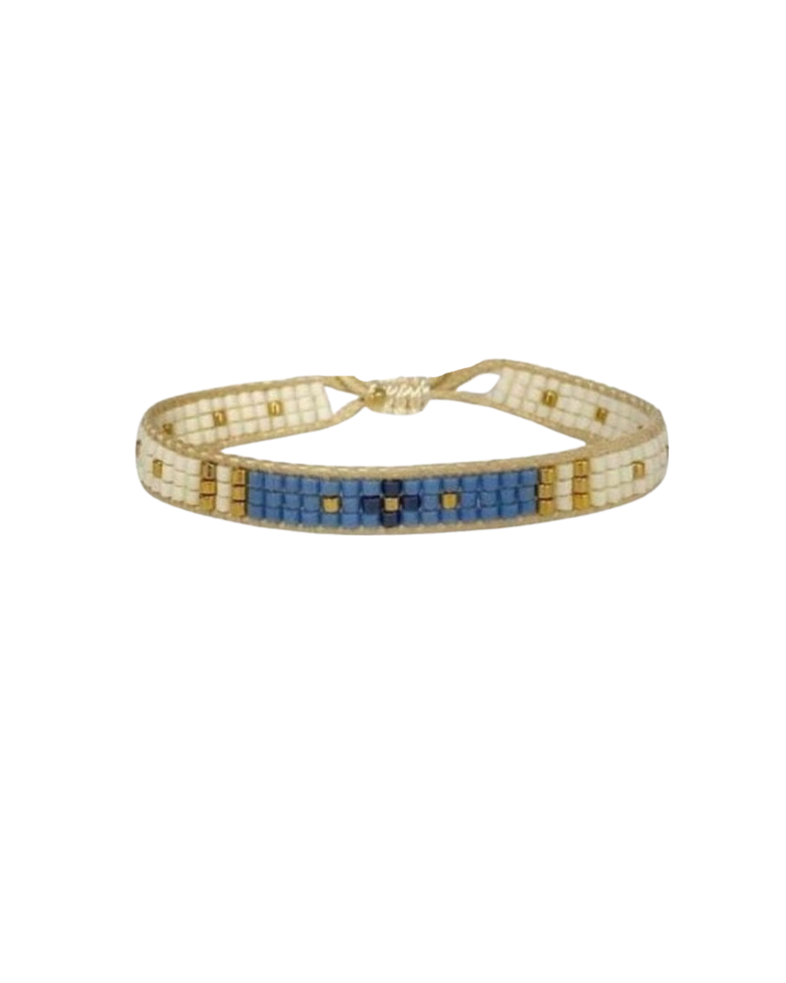 Ivory and blue mexican bracelets