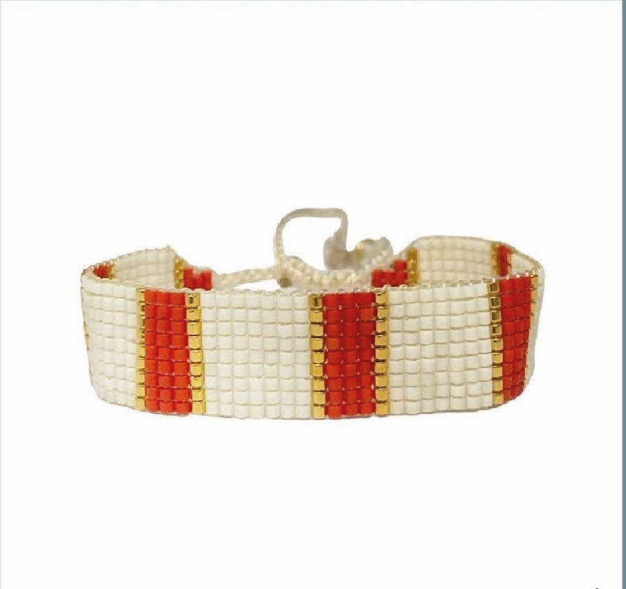 Stripe Bracelet Handmade Beaded Jewelry 🌟